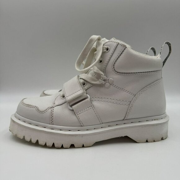 Dr. Martens Zuma II Optical White Leather Ankle Boots Womens Size 9 Lace-Up - Picture 4 of 13